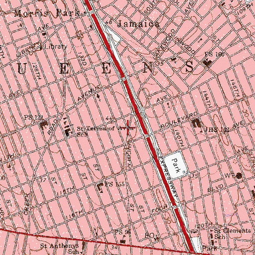 Topographic Map of Lincoln Park-Judge Playground, NY