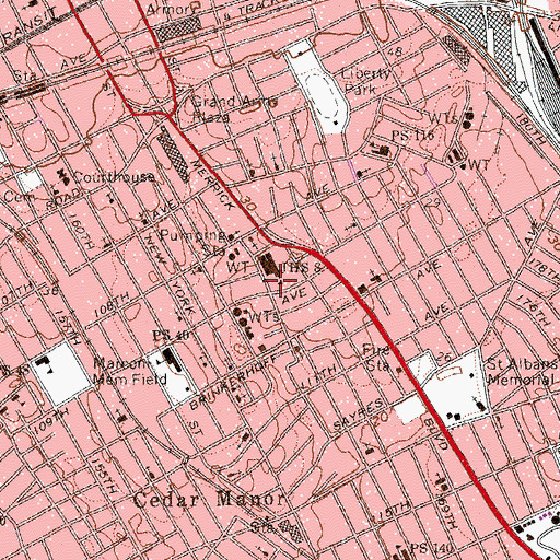 Topographic Map of Latimer Playground, NY