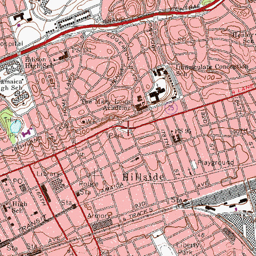 Topographic Map of Major Mark Park, NY