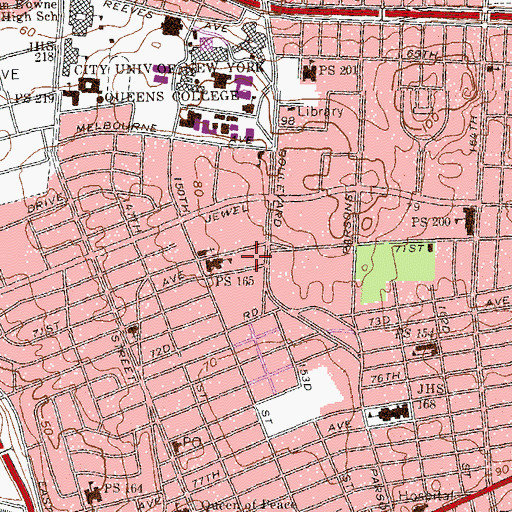 Topographic Map of Vleigh Playground, NY