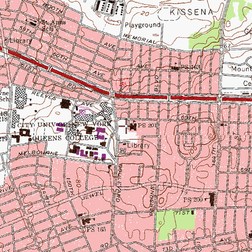 Topographic Map of Pomonok Playground, NY