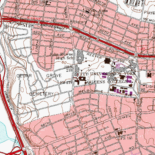 Topographic Map of Cedar Grove Playground, NY