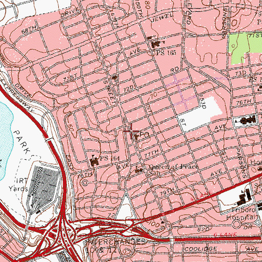 Topographic Map of Freedom Square, NY
