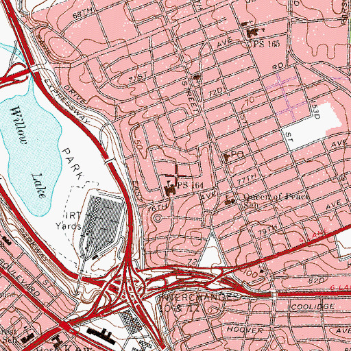 Topographic Map of Queens Valley Playground, NY
