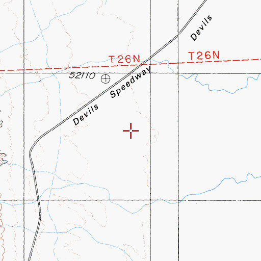Topographic Map of Devils Speedway, CA