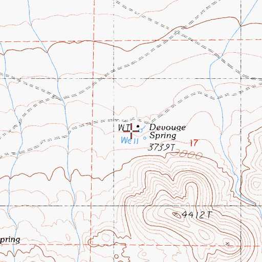 Topographic Map of Devouge Spring, CA