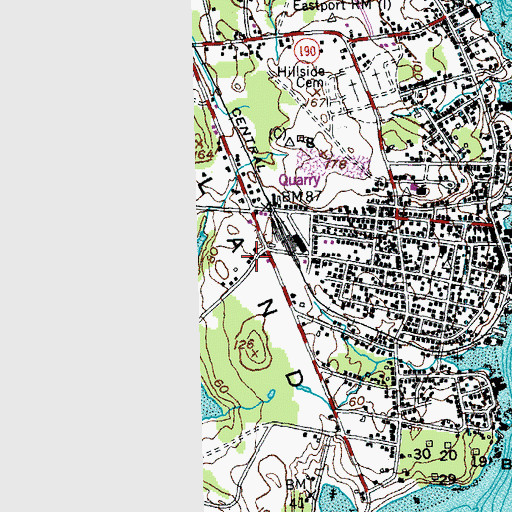 Topographic Map of Cornerstone Baptist Church, ME