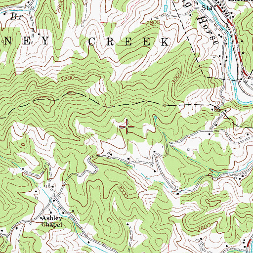 Topographic Map of Weaver Cemetery, NC