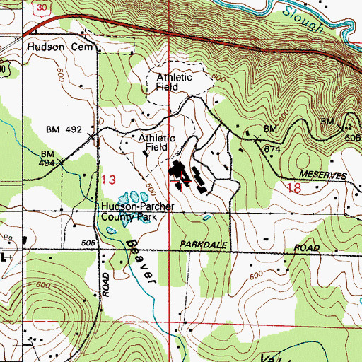 Topographic Map of Hudson Park Elementary School, OR