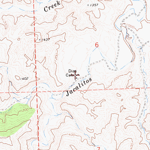 Topographic Map of Dias Cabin, CA