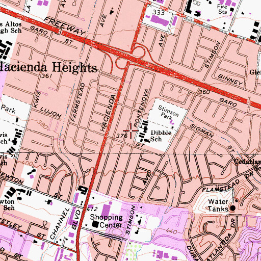 Topographic Map of Dibble School, CA