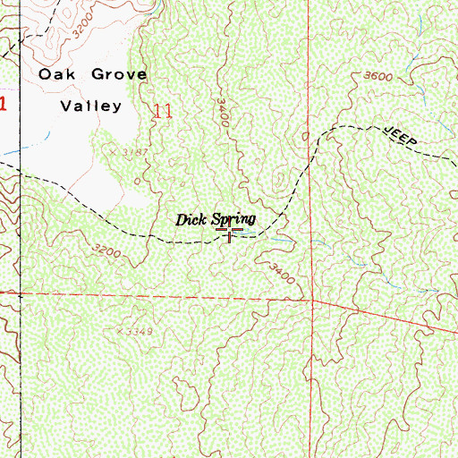Topographic Map of Dick Spring, CA