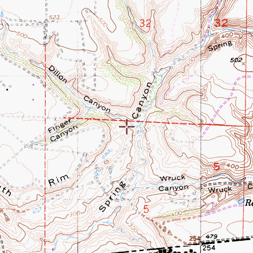 Topographic Map of Dillon Canyon, CA