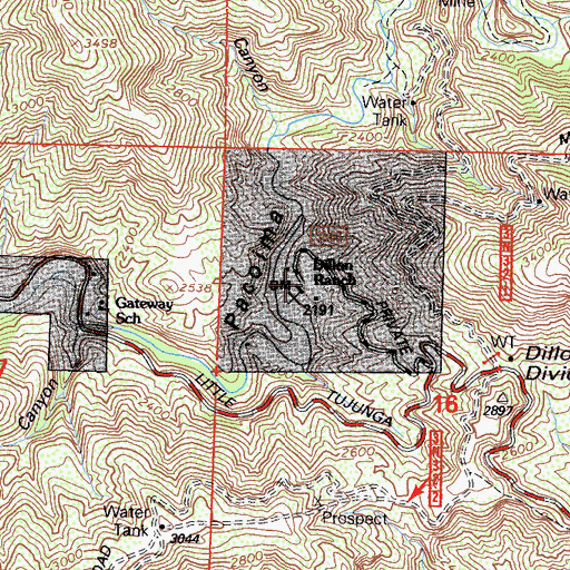 Topographic Map of Dillon Ranch, CA