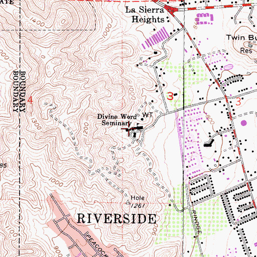 Topographic Map of Divine Word Seminary, CA