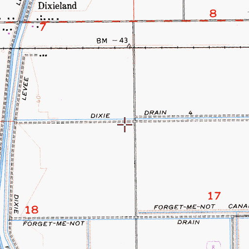 Topographic Map of Dixie Drain Four, CA