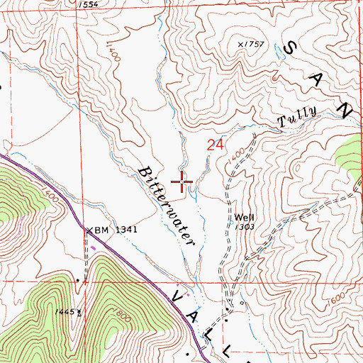 Topographic Map of Dixon Canyon, CA