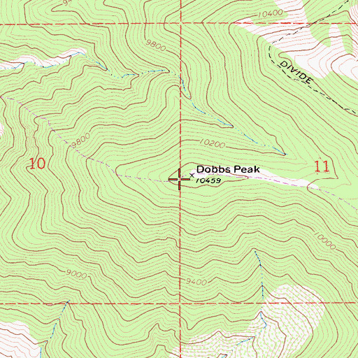 Topographic Map of Dobbs Peak, CA