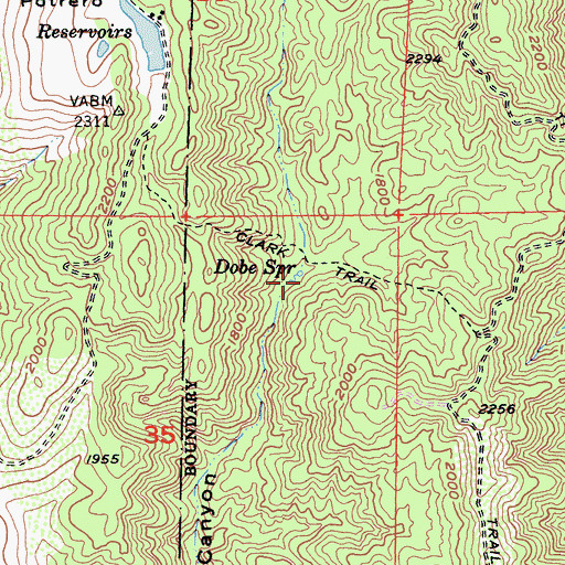 Topographic Map of Dobe Spring, CA