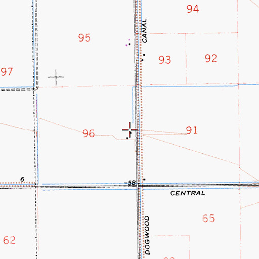 Topographic Map of Dogwood Canal, CA