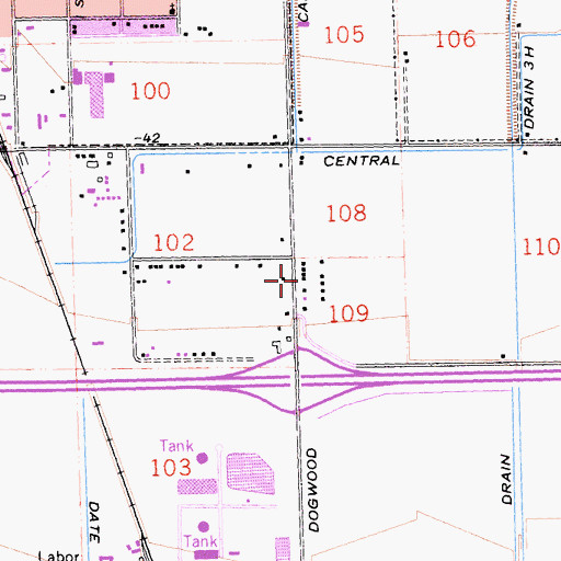 Topographic Map of Dogwood Canal, CA