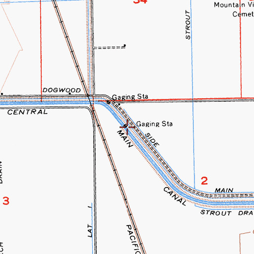 Topographic Map of Dogwood Side Main, CA