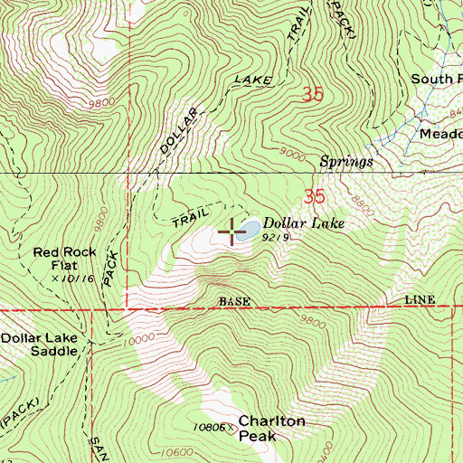 Topographic Map of Dollar Lake, CA