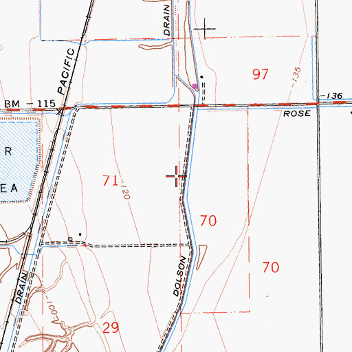 Topographic Map of Dolson Drain, CA