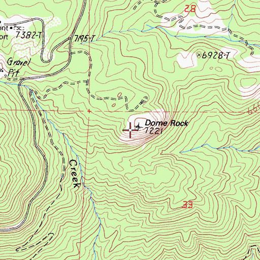 Topographic Map of Dome Rock, CA