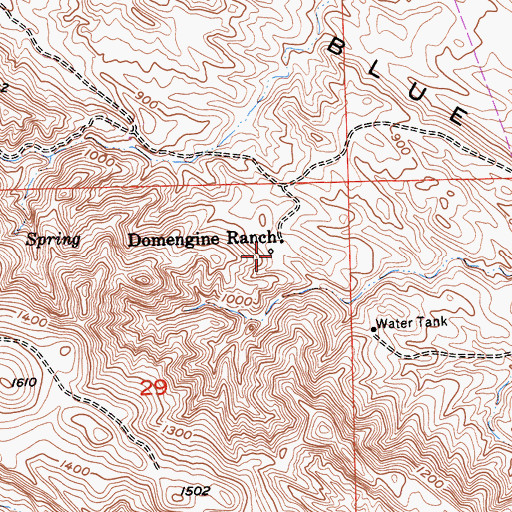 Topographic Map of Domengine Ranch, CA