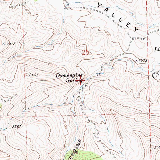 Topographic Map of Domengine Spring, CA