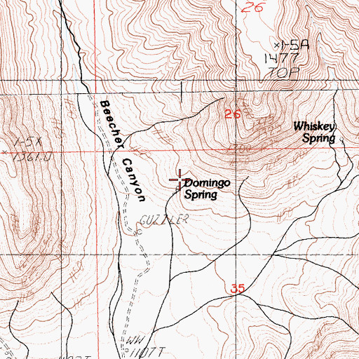 Topographic Map of Domingo Spring, CA