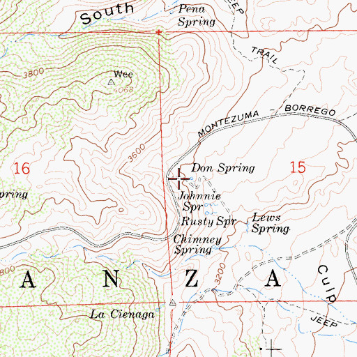 Topographic Map of Don Spring, CA