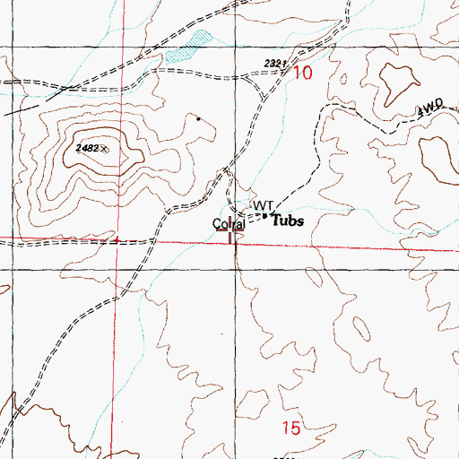 Topographic Map of Tubs, AZ