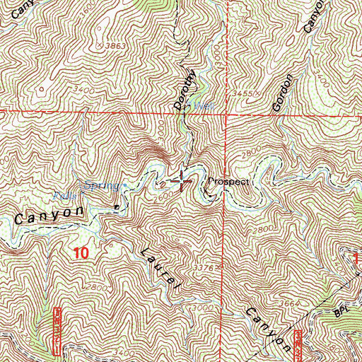 Topographic Map of Dorothy Canyon, CA