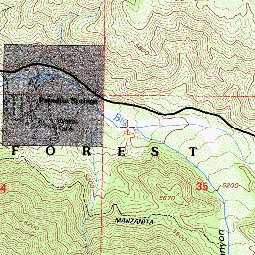 Topographic Map of Dorr Canyon, CA