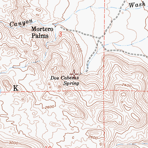Topographic Map of Dos Cabezas Spring, CA