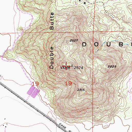 Topographic Map of Double Butte, CA