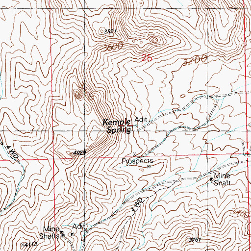 Topographic Map of Kemple Spring, AZ