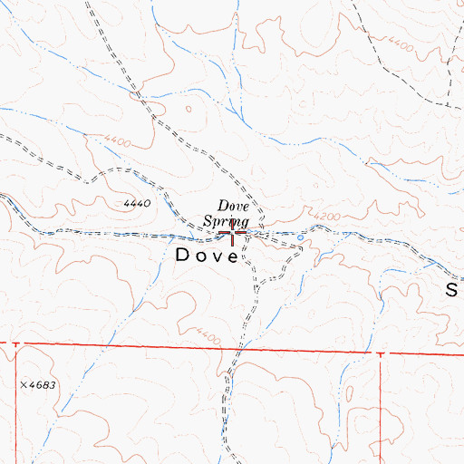 Topographic Map of Dove Spring, CA