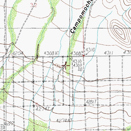Topographic Map of Campomocho Draw, AZ
