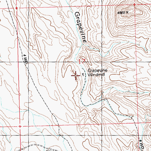 Topographic Map of Grapevine Windmill, AZ