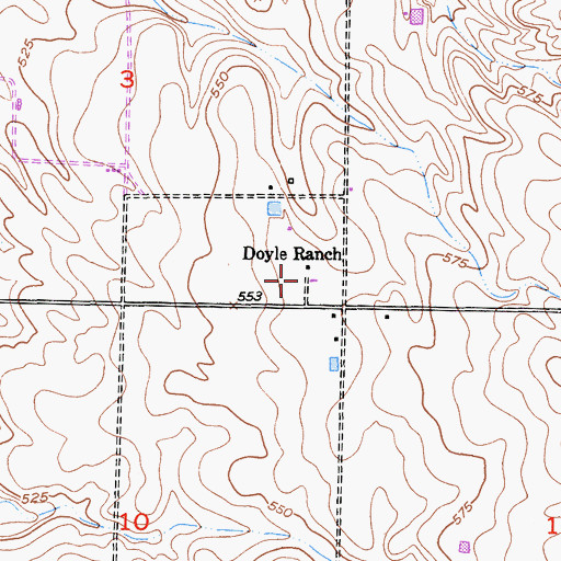 Topographic Map of Doyle Ranch, CA