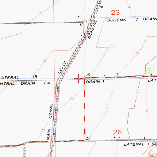 Topographic Map of Drain One, CA