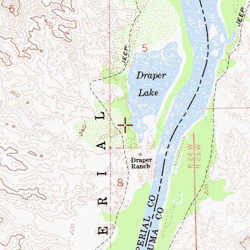 Topographic Map of Draper Wash, CA