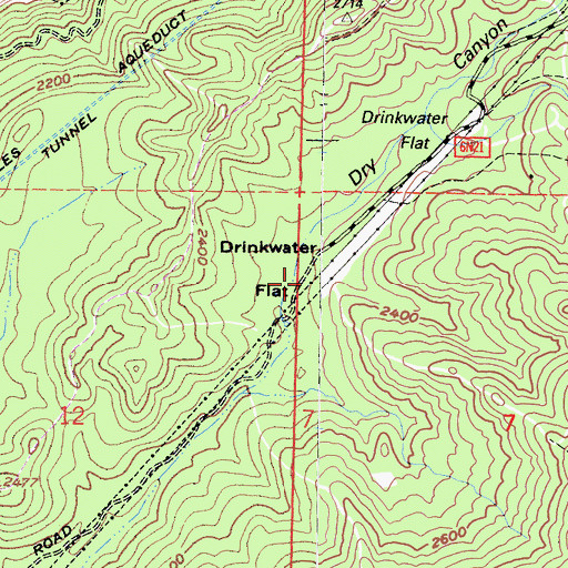 Topographic Map of Drinkwater Flat, CA