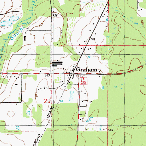 Topographic Map of Graham Post Office, FL