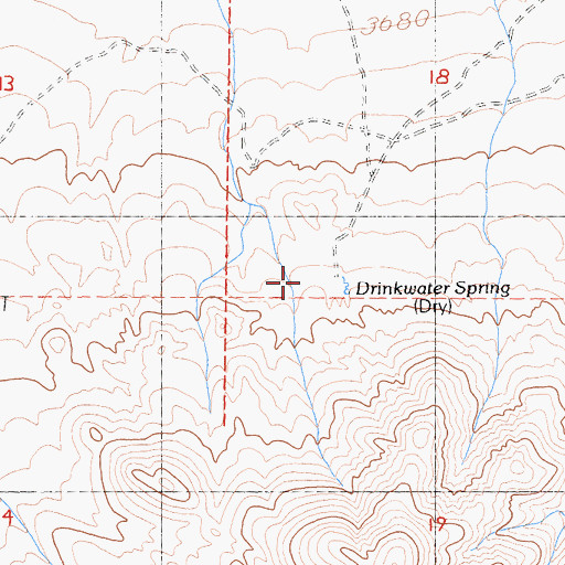 Topographic Map of Drinkwater Spring, CA