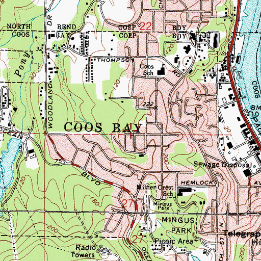 Topographic Map of Christ Lutheran School, OR