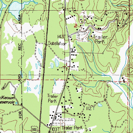 Topographic Map of Crusader High School, OR